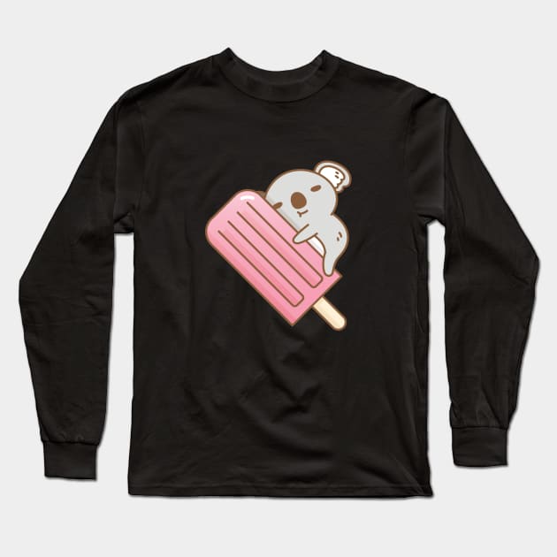 koala and pink ice pop Long Sleeve T-Shirt by Noristudio